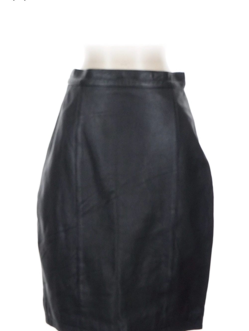 Sleek Modern Black 100% Leather Pencil Skirt Women size 8